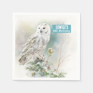Winter vibes Owl - Birthday Party - Napkin