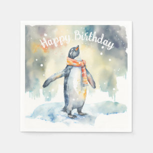 Winter vibes Penguin - Birthday Party - Napkin