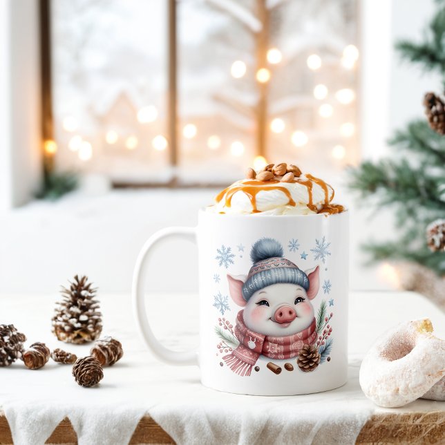 Winter Vibes Pig -  Coffee Mug (Creator Uploaded)