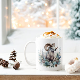 Winter Vibes Rocky Mountain Bighorn Sheep - Coffee Mug