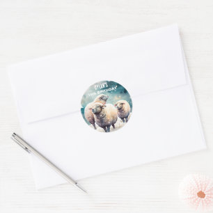 Winter vibes Sheep - Birthday Party - Classic Round Sticker