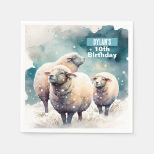Winter vibes Sheep -  Birthday Party - Napkin