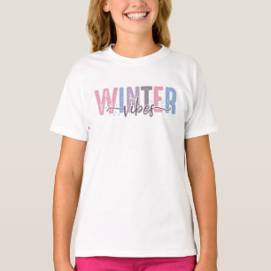 Winter Vibes - Soft Pastel Typography T-Shirt