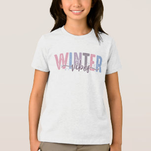 Winter Vibes - Soft Pastel Typography Tri-Blend Shirt