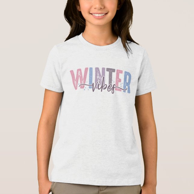 Winter Vibes - Soft Pastel Typography Tri-Blend Shirt (Front)