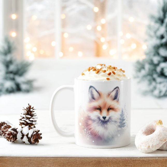Winter Vibes Watercolor Baby Fox - Coffee Mug (Creator Uploaded)