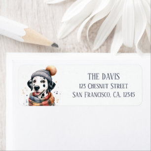 Winter Vibes Watercolor Dalmatian - Return address