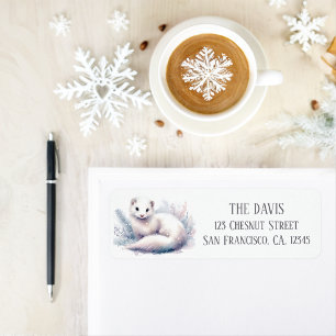 Winter Vibes Watercolor Ermine Return address