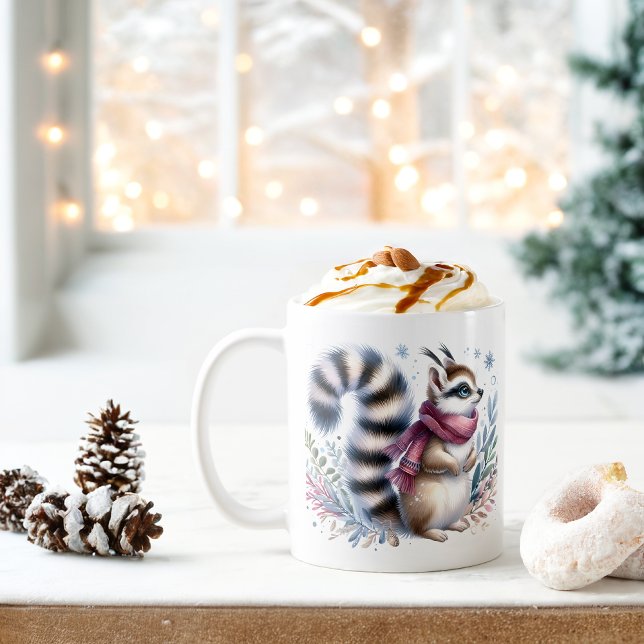 Winter Vibes Watercolor Ringtail -  Coffee Mug (Creator Uploaded)