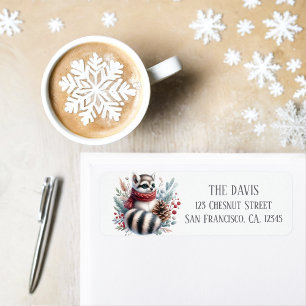 Winter Vibes Watercolor Ringtail Return address 
