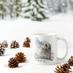 Winter Vibes Watercolor Seal Coffee Mug