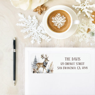 Winter Vibes White Tailed Deer Return address