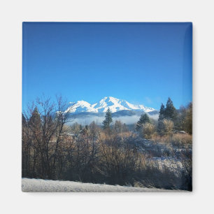Winter View at Mount Shasta, CA Magnet