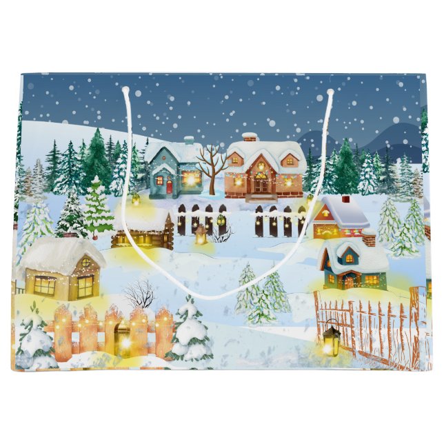 Winter Village Atmosphere  Large Gift Bag (Front)