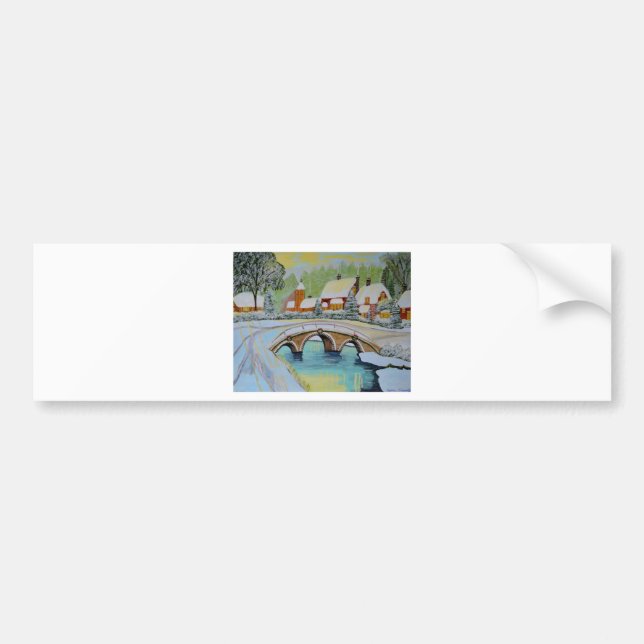 winter village bumper sticker (Front)