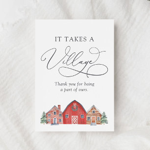 Winter Village Christmas Baby Shower Thank You Card