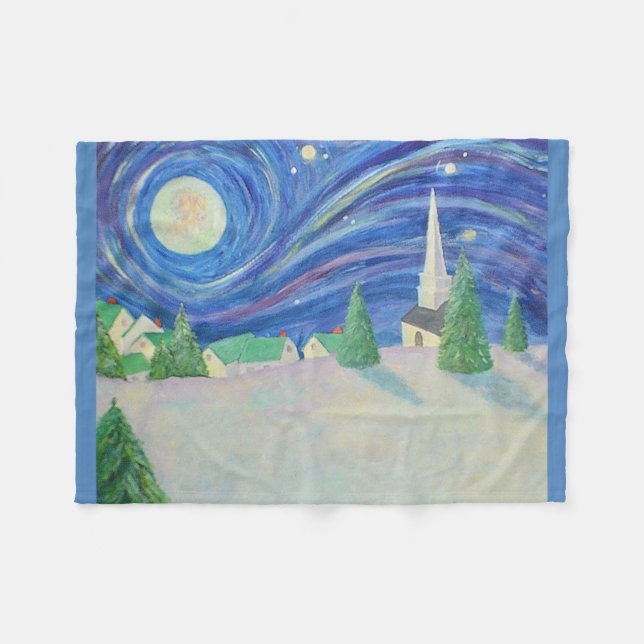 Winter Village Fleece Blanket (Front (Horizontal))