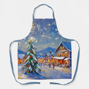 Winter Village Holiday Apron