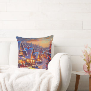 Winter Village Holiday Cushion