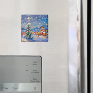 Winter Village Holiday Magnet