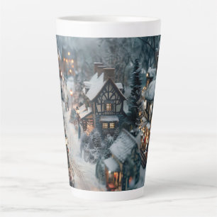 Winter village latte mug