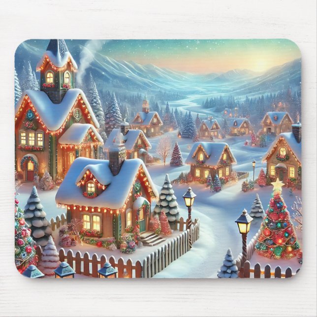 Winter Village Mousepad Gift (Front)