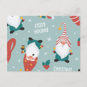 Winter Village Scene Merry Christmas, New Year     Holiday Postcard