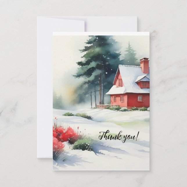 Winter Village Thank You Card (Front)