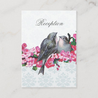 Winter Vintage Birds Wedding Reception Enclosure Card