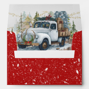 Winter Vintage Christmas Truck Envelope
