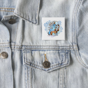 Winter Walk 15 Cm Square Badge
