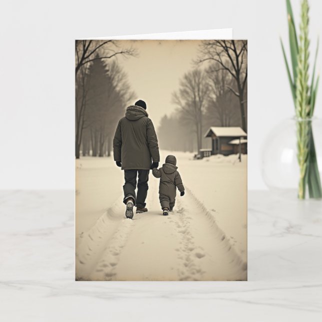 Winter Walk Fathers Day Card (Front)