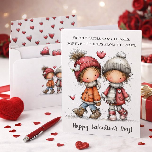 Winter Walk Valentine  Holiday Card (Creator Uploaded)