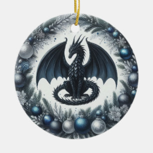 Winter Warden of the Wreath Ceramic Tree Decoration