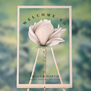 Winter warmth Single Big Floral Wedding Welcome Acrylic Sign