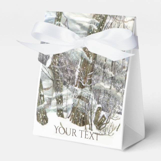 Winter Watercol painting Favour Box (Front Side)