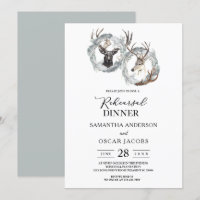 Winter Watercolor Deer Wreath Silver