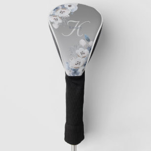 Winter Watercolor Floral Monogram Personalised Golf Head Cover