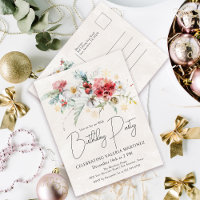 Winter Watercolor Flowers 80th Birthday Party