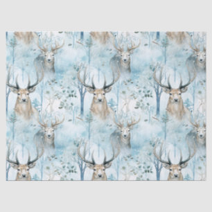 Winter Watercolor Forest Deer (2) Tissue Paper