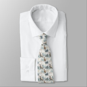 Winter Watercolor Forest Deer (4) Tie