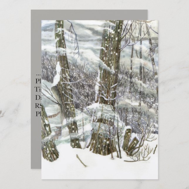 Winter Watercolor Invitation (Front/Back)