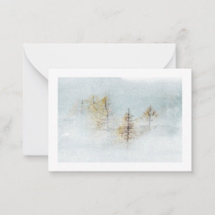 Winter watercolor landscape note card