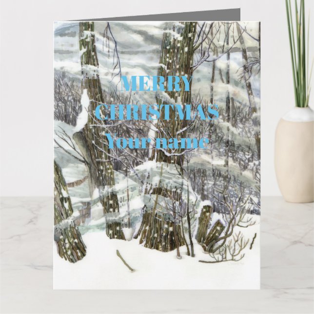 Winter Watercolor painting Card (Front)