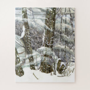 Winter Watercolor painting Jigsaw Puzzle