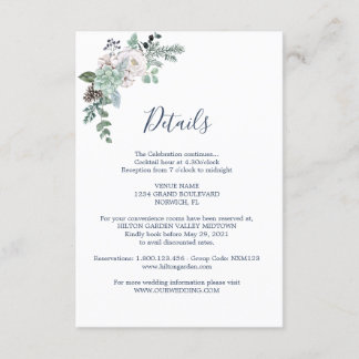 Winter Watercolor Wedding Enclosure Card