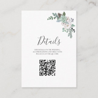 Winter Watercolor Wedding Enclosure Card