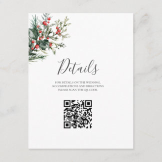 Winter Watercolor Wedding Enclosure Card
