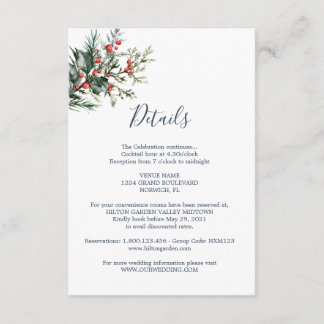 Winter Watercolor Wedding Enclosure Card
