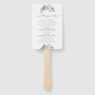 Winter Watercolor Wedding Hand Fan